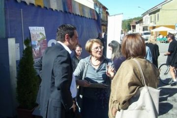 L'assessore provinciale Alessandro Canelli con Luisa Gioria, osservatrice della Regione e Maria Rosa Fagnoni