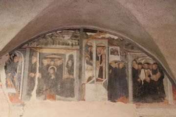 Particolare affresco con vita di San Benedetto