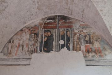L'incontro con re Totila - affreschi del chiostro
