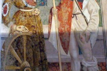 Affresco navata laterale (particolare) S. Rocco e S. Caterina